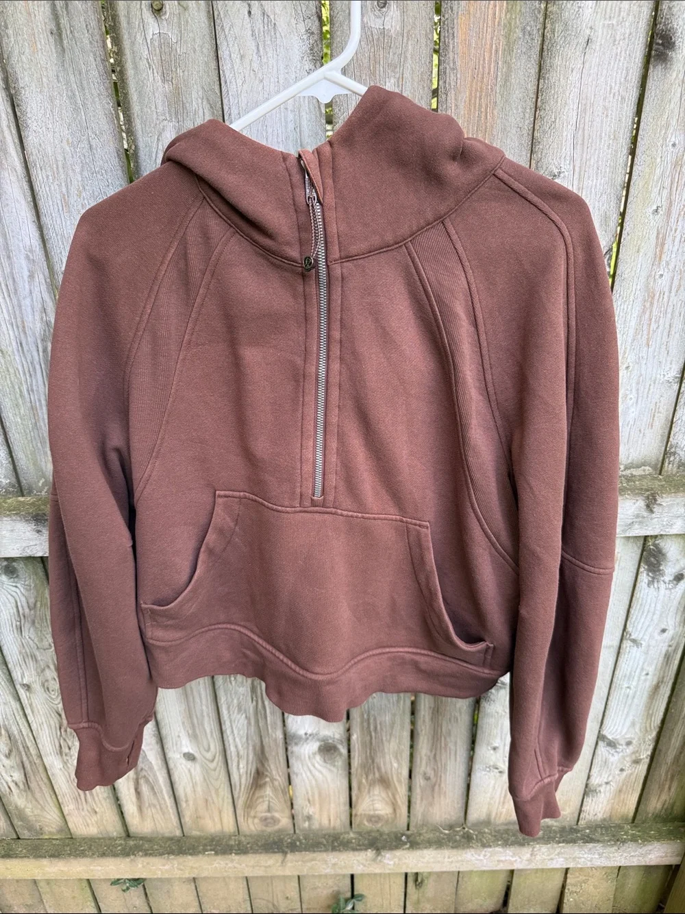 Lululemon Scuba Oversized Half-Zip Hoodie Roasted Brown W3DM4S *flaw* M/L